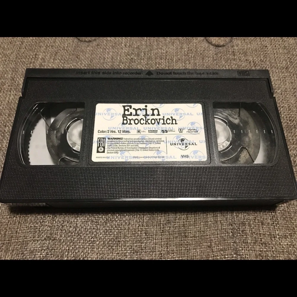 VTG Erin Brockovich VHS 2000 UNTESTED